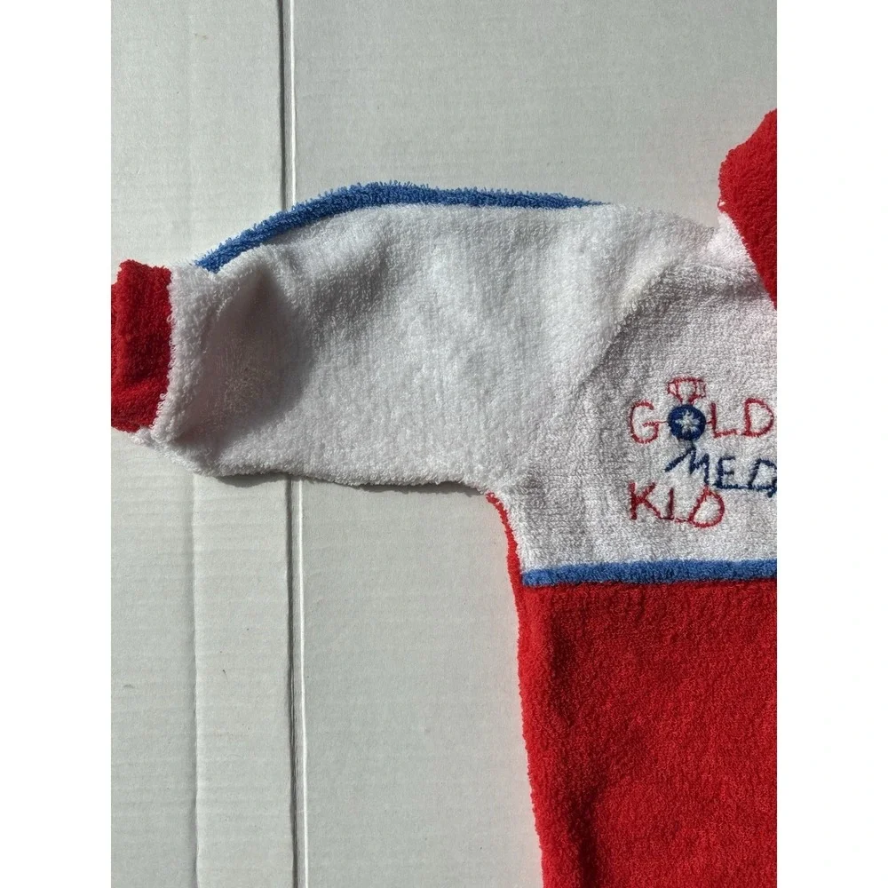 Trimfit Baby One piece Sleeper Gold Metal Kid Snap Button Vtg  70/80's Sz O-3m